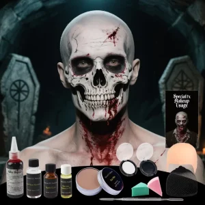 Professional Non Toxic Halloween Stage SFX Makeup Kit Silicone Black White Skeleton Paint Scar Wax Realistic Wounds