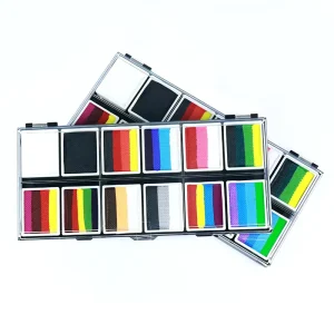 Professional Non Toxic Skin friendly Private Logo 12 Split Rainbow Colors Water Based Face Body Paint 10g*12