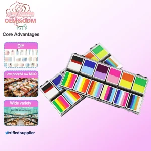 Professional Non-Toxic Split Cake Face Painting Kit Water Activated Body Art Palette for Halloween Carnival Custom Logo Bulk