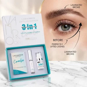 Professional One Step Keratin Permanent Eyelash Brow Lamination Lit Kit 3 in 1 Perming With Glue and Accessories Lotion Set