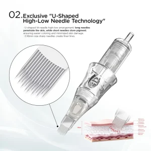 Professional PMU Cartridge Needles Disposable Tattoo Needle 14U for Permanent Makeup Machine