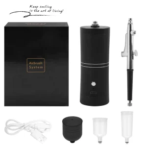 Professional Paint Airbrush Kit Cordless Rechargeable Air Compressor Gun Spray for Salon Painting Decoration