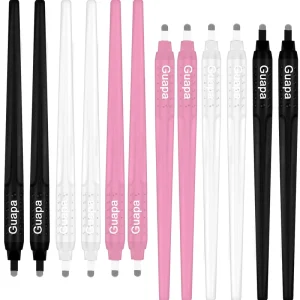 Professional Permanent Makeup Black Disposable Microblading Pens Hand Tools 0.18mm 18U Pins Needles Embroidery Blades