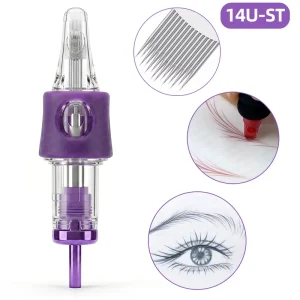 Professional Permanent Makeup Tattoo Needles U Shaped Staggered Needle Cartridge for Microblading Eyebrows Shading Practice