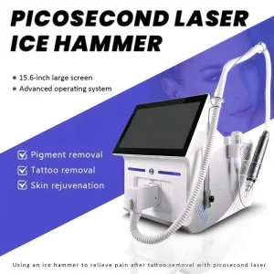 Professional Portable 2 in 1 Pico Laser Q-switch NdYAG Pigment Removal Ice Hammer Skin Rejuvenation Beauty Equipment