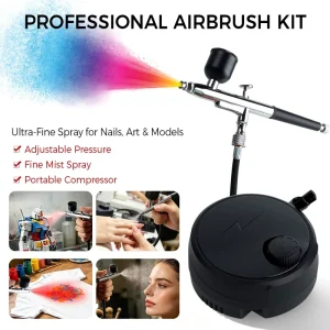 Professional Portable Dual Action Gravity Feed Airbrush Kit Air Compressor Spray Airbrush Makeup Cake Nail Model Barber