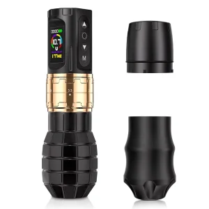 Professional Portable Wireless Permanent Tattoo Machine Kit Electric for Adjustable Stroke Eyebrow Tattoo Gun Aluminium
