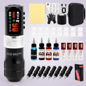 Professional Premium Stainless Steel Permanent Makeup Machine Wireless Rotary Tattoo Pen Set Microblading Device Kit Body Art