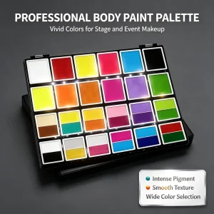 Professional Rainbow Face Body Paint Palette Kit Non-Toxic Water-Based 24 Colors Customized Logo Halloween Cosplay