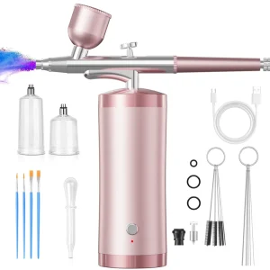 Professional Rechargeable Airbrush Compressor for Nail Art Hair Color Facial Hydrating Makeup for Salon Use