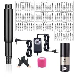 Professional Semi Permanent Tattoo Machine Full Kit Electric Tattoo Pen Authentic Tattoo Kit