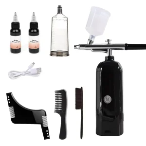 Professional Small Barber Enhancement Mini Airbrush Spray Gun Cordless Air Compressor Barber Dye for Face Body Painting