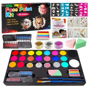 Professional Stage Face Paint Makeup Kit Safe Non Toxic Comic Con Set That Washes off Easily Hair Tools and Accessories