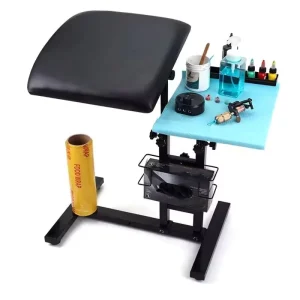 Professional Stainless Steel Tattoo Workstation Adjustable Tattoo Table with Armrest Tattoo Supplies