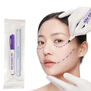 Professional Sterile Non-Toxic Permanent Surgical Skin Marker Paper Ruler Waterproof Stencil Medical Tattoo Mini Purple