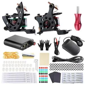 Professional Tattoo Coil Machine Kit with 2 Pieces Tattoo Machine