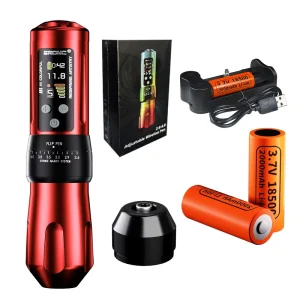 Professional Tattoo Gun with Adjustable Stroke and Large Capacity Lithium Battery