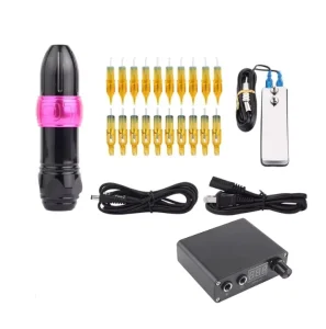 Professional Tattoo Kit Permanent Makeup Machine Set 20pcs Tattoo Needle LCD Mini Power Supply Equipment