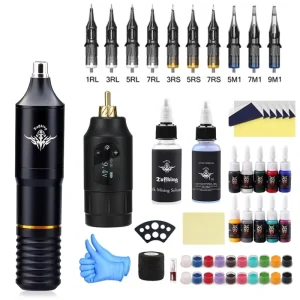 Professional Tattoo Machine Motor Machine Tattoo Pen Set Beginners Practice Full Set of All-in-one Tools