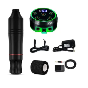 Professional Tattoo Permanent Makeup Tattoo Machine Kit Tattoo Rotary Pen Set LCD Power Supply