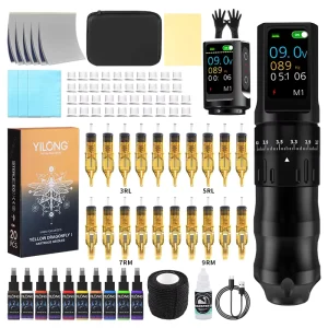 Professional Tattoo Set Wireless Tattoo Battery Rotary Tattoo Machine Kit for Body Art