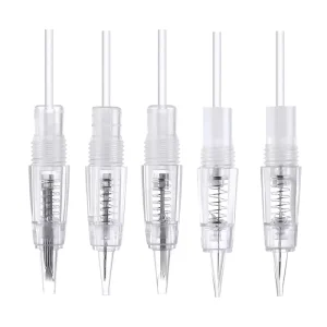Professional Transparent Disposable Microblading Screw in Tattoo Needle Cartridges Digital Permanent Makeup Tattoo Needles