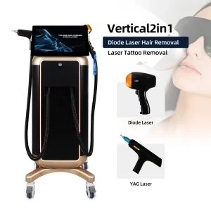 Professional Vertical Ice Cooling Diode Laser Hair Removal Tattoo Spot Pigment Washing Multifunctional Salon Beauty Equipment
