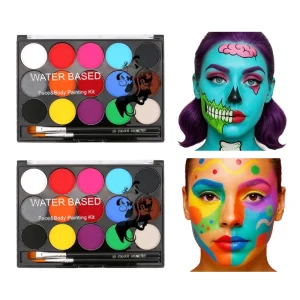 Professional Washable Body Paint Colors Water Activated Makeup Rainbow Face Paint
