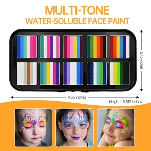 Professional Washable Natural Plant UV Body Paint Cosplay Makeup Kit for Halloween Non Toxic Colorful Face Painting