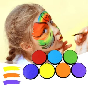 Professional Water-Based Face & Body Paint Non-Toxic Washable Gold/Black/White Colors 18g for Children & Adults