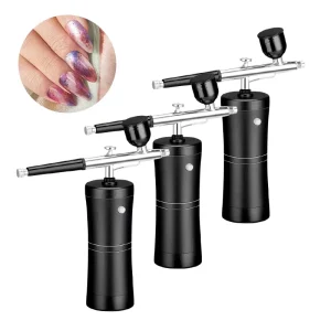 Professional Wireless Airbrush Gun for Nail Art Tattoo Barber Cake Design With Paint Compressor