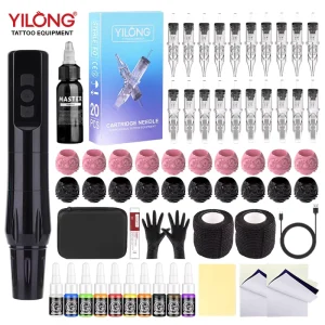 Professional Wireless Battery Powered Tattoo Machine Kit Permanent Tattoo Gun Pen for PMU Set Pros