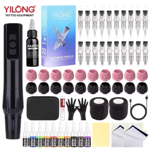 Professional Wireless Battery Powered Tattoo Machine Kit Permanent Tattoo Gun Pen for PMU Set Pros