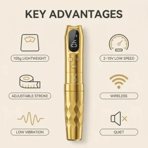Professional Wireless Permanent Makeup Machine Dual Battery PMU Tattoo Pen for Studios Trainers OEM ODM