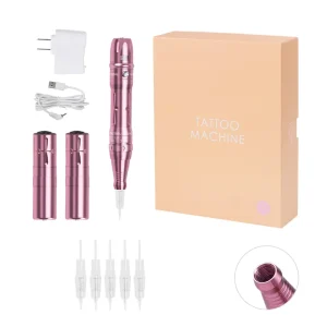 Professional Wireless Permanent Makeup Machine Pen Beauty Eyebrow Tattoo Machine with 2 Battery