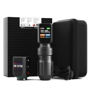 Professional Wireless Rotary Black Tattoo Pen Dual Batteries CNC Tattoo Machine Gun Permanent Aero grade Alloyed Aluminum