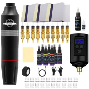 Professional Wireless Rotary Tattoo Pen Machine Complete Full Kit Set with Cartridge Needle
