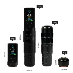 Professional Wireless SMP Tattoo Machine Pen with RCA Head Adjustable Stroke 2.5 4mm Rotary Gun for Permanent Makeup & Body Art
