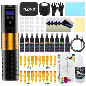 Professional Wireless Tattoo Pen Machine Complete Full Kit Set with Cartridge Needle for Tattoos