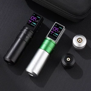 Professional Wireless Tattoo Pen Machine Gun 2400mAh Double Bearing Straight Drive Rod with Billing Cartridge Needles