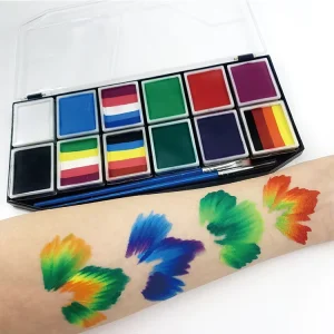 Professional rainbow Face Paint Split Cake Halloween Makeup Stroke Split Cake