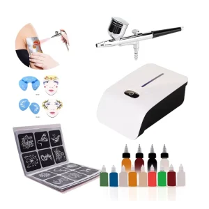 Promotional Kids Gift Non-toxic Glitter Temporary Tattoo Makeup Airbrush Painting Water Based Body and Face Paint Kit