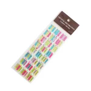 Promotional Self Adhesive Colorful PS Folk Art Rectangle Body Jewel Sticker High-grade ECO-friendly Waterproof Die-cut Printing