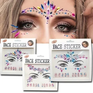 Pub Club Bar Party Use Glitter Face and Nail Gems Facial Stickers Sparkling Rhinestones Fashion Accessories