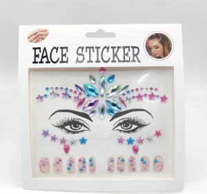 Pub Club Bar Party Use Glitter Face and Nail Gems Facial Stickers Sparkling Sequin Polyester Fashion Accessories