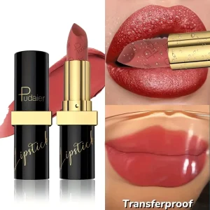 Pudaier Waterproof Transfer-proof Lipstick OEM Private Label Long Lasting Velvet Matte Lipstick Non-stick Cup Lipstick