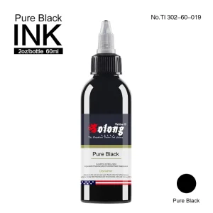 Pure Black Tattoo Ink 2oz 60ml TI302 Professional Long Lasting Permanent Makeup Pigment Ink for Body Art