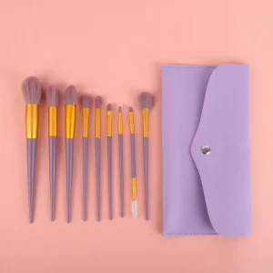 Purple Synthetic Fibre Makeup Brush Set for Body Sculpting