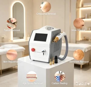 Q Switched Picosecond Laser Machine 1064 532nm Tattoo Eyebrow Remover Carbon Peeling Spot Pigment Removal Beauty Machine CE