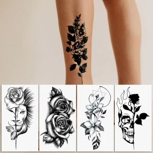 QYTAT High Quality Waterproof Cool Designs Tribal Body Arm Sleeve Shoulder Fake Men’s Temporary Leg Tattoos Man